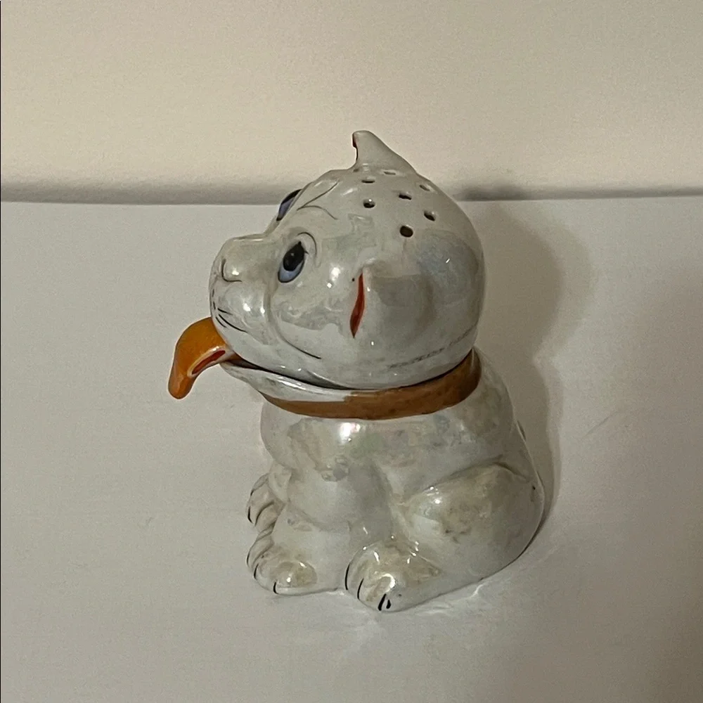 Vintage Bonzo Dog and Puppy Salt and Pepper Shakers and Condiment set 1930s